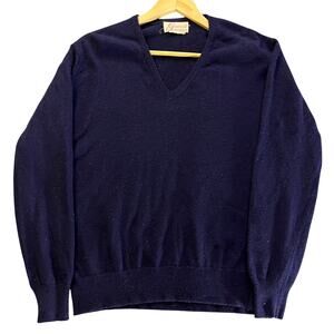 Vintage Scottish Cashmere V-Neck Sweater Men’s Medium